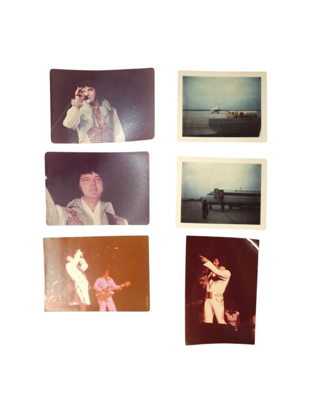 Elvis Presley 3.5 x 4.75 1970s Concert Photos Original Lot Of 6 Jet Snapshots